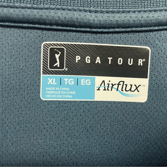 PGA Tour Airflux Men’s Blue Golf Polo Shirt 100% Polyester Size XL - Picture 3 of 4